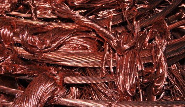A bundle of electrical copper wires.